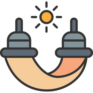 Sıcak sıcak güneş simgesi - taslak biçimi