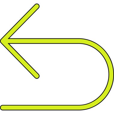 Yeşil ve sarı ok simgesinin vektör çizimi