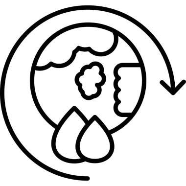 Dünya ikonu ana hat vektörü. küresel ısınma