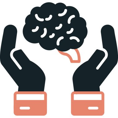 Beyin. Web simgesi basit illüstrasyon