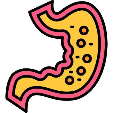 Mide simgesi, vektör illüstrasyonu basit tasarım