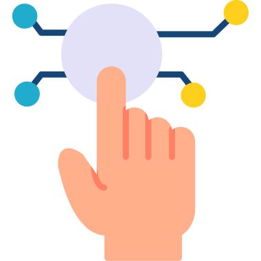 bir parmak simgesini ana hatlarıyla tutan el.