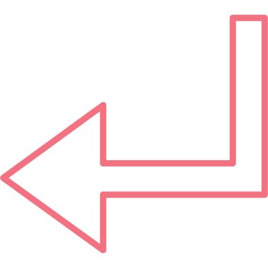 Sol vektör simge açmak. Tarzıdır kontur simgesini sembolü, pembe renkli, beyaz arka plan.