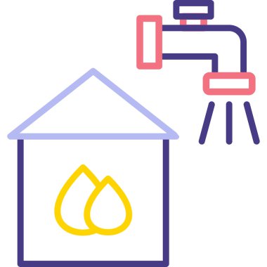 Eve. Web simgesi basit illüstrasyon