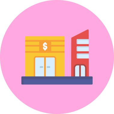 Bina. Web simgesi basit illüstrasyon