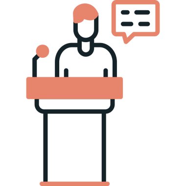 Mikrofon simgesi ve vektör illüstrasyonlu konuşma balonu