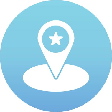 Yıldız simgesi ile harita işaretçi. vektör çizim