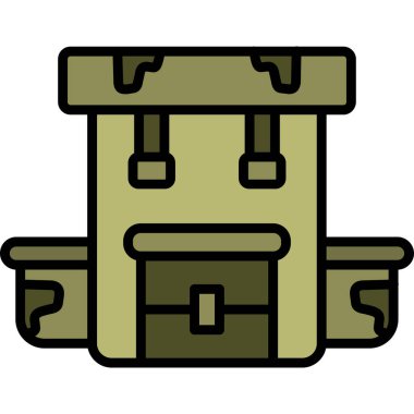 Ordu kutusu simgesi renk ana hatları vektörü