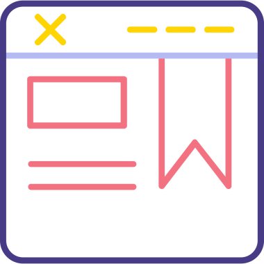 Tarayıcı. Web simgesi basit illüstrasyon