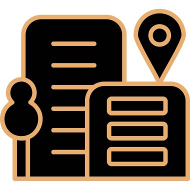 harita simgesi vektör illüstrasyonu