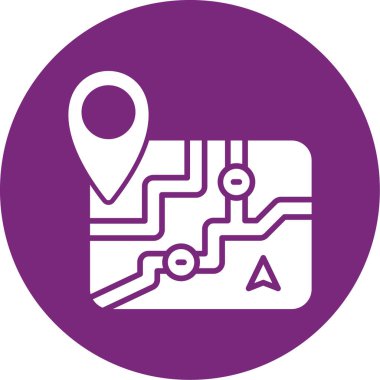 GPS simgesi, vektör illüstrasyonlu harita işaretleyici