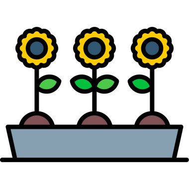 Bitki. Web simgesi basit illüstrasyon