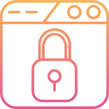 Kilit. Web simgesi basit illüstrasyon