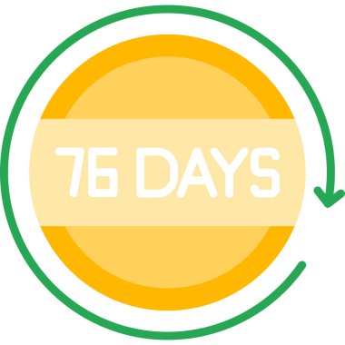 Düz bir şekilde 7 gün ikonu. gün, gün vektör illüstrasyonu