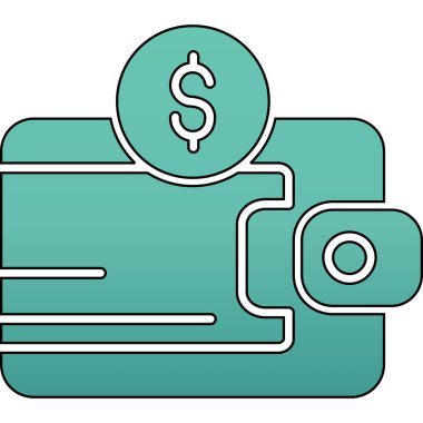 Para değişim simgesi renk ana hatları vektörü