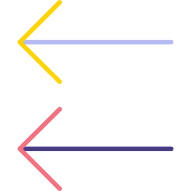 beyaz arkaplanda izole edilmiş ok renk simgesi. Ok ucu sembolü. Navigasyon ikonu. Renkli taslak çizimler. vektör illüstrasyonu