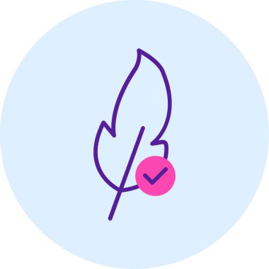 Bir tüy ve bir kalemin vektör çizimi