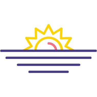 Güneş vektör çizimi, düz tasarım