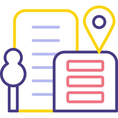 konum pin simgesi ana hat biçiminde