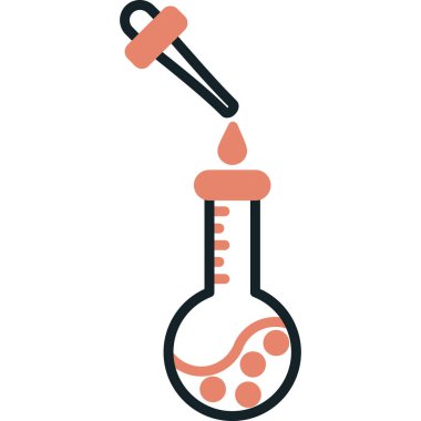 Beyaz bir şişenin kırmızı ve siyah ikonunun vektör çizimi