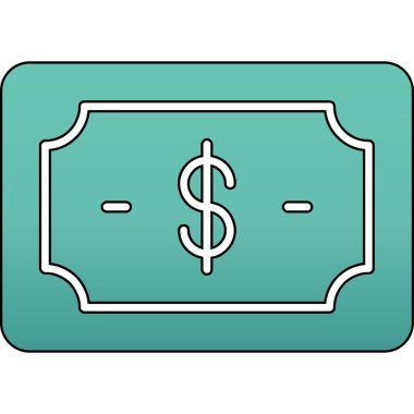 Dolar nakit vektör çizgisi simgesi izole, vektör illüstrasyonu