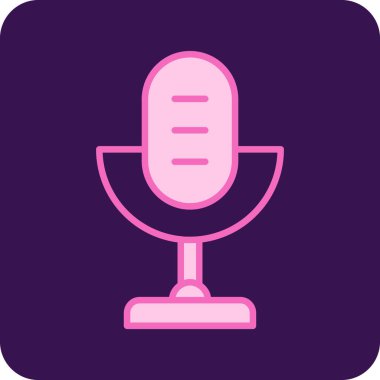 Mikrofon. Web simgesi basit illüstrasyon