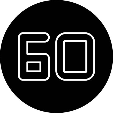 6 numaralı simge vektör çizimi