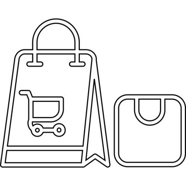 Alışveriş poşeti ve alışveriş poşeti simgesi