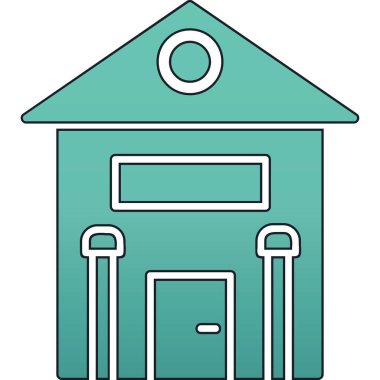 Bina. Web simgesi basit illüstrasyon