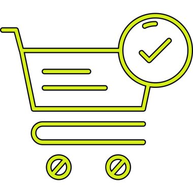 İşaretli alışveriş arabası