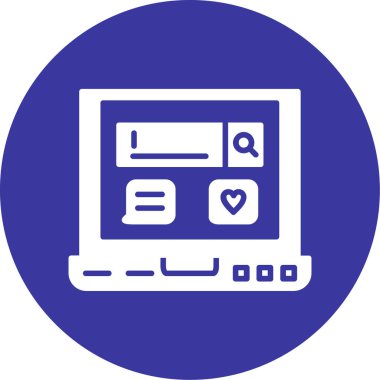 Bilgisayar. Web simgesi basit illüstrasyon