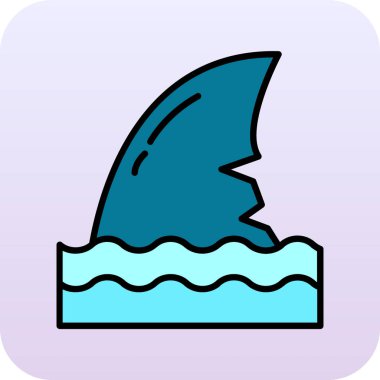 Okyanustaki köpekbalığı ikonu