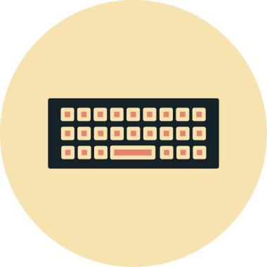 Bilgisayar klavyesi. Web simgesi basit illüstrasyon