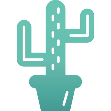 Kaktüs ikonu. Web için kaktüs vektör simgelerinin basit çizimi