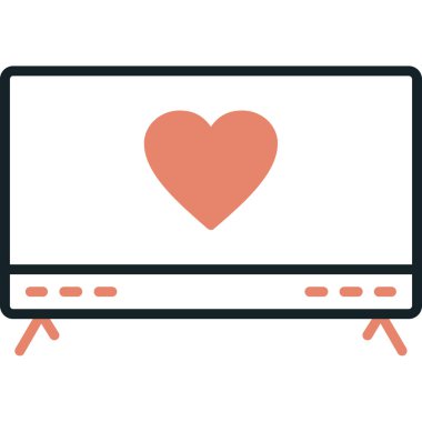 TV vektör simgesi. Basit tasarım