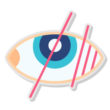 göz vektörü düz renk simgesi