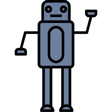 robot. Web simgesi basit illüstrasyon