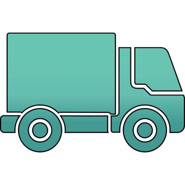 Araba ikonu. Web için karavan vektör simgelerinin özet çizimi