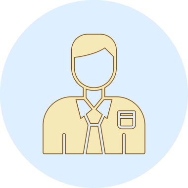 Moda düz biçim izole edilmiş arkaplan illüstrasyonunda vektör adam simgesi