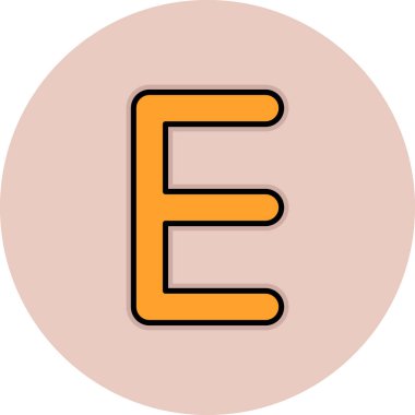 Beyaz arkaplanda e harfi vektör tasarımı çizimi