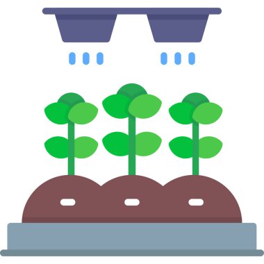 pot simgesinde, vektör çizim bitki