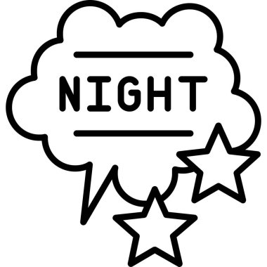 gece simgesi, basit satır tasarımı