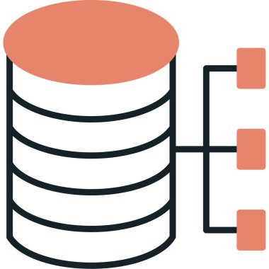 veritabanı. Web simgesi basit illüstrasyon