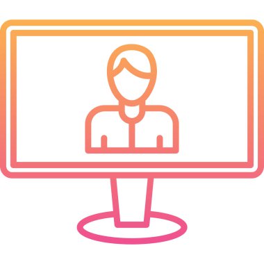 Bilgisayar monitörü. Web simgesi basit illüstrasyon