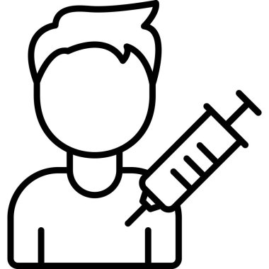 Aşı enjeksiyonu. Web simgesi vektör illüstrasyonu