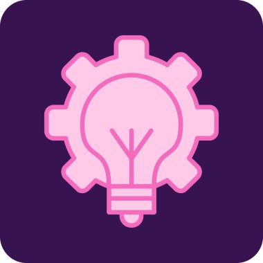 dişli simgesiyle ampul. vektör çizim