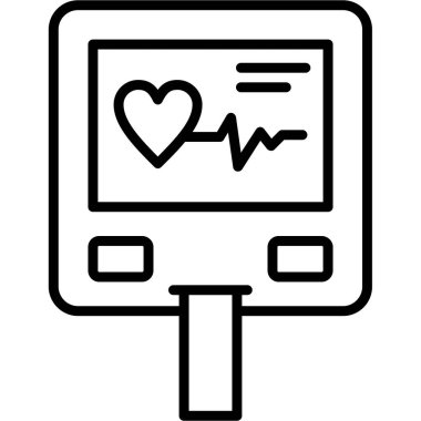 Kalp İzleme Simgesi, vektör illüstrasyonu