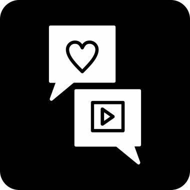 Video sohbet simgesi, vektör illüstrasyonu