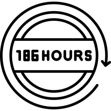 11 saatlik bir ikon. Web için 10 saatlik vektör simgesinin özet çizimi