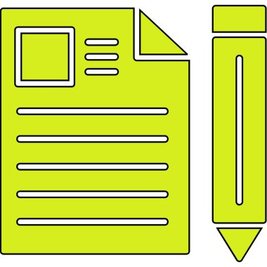 Belge ve kağıt simgesinin vektör illüstrasyonu